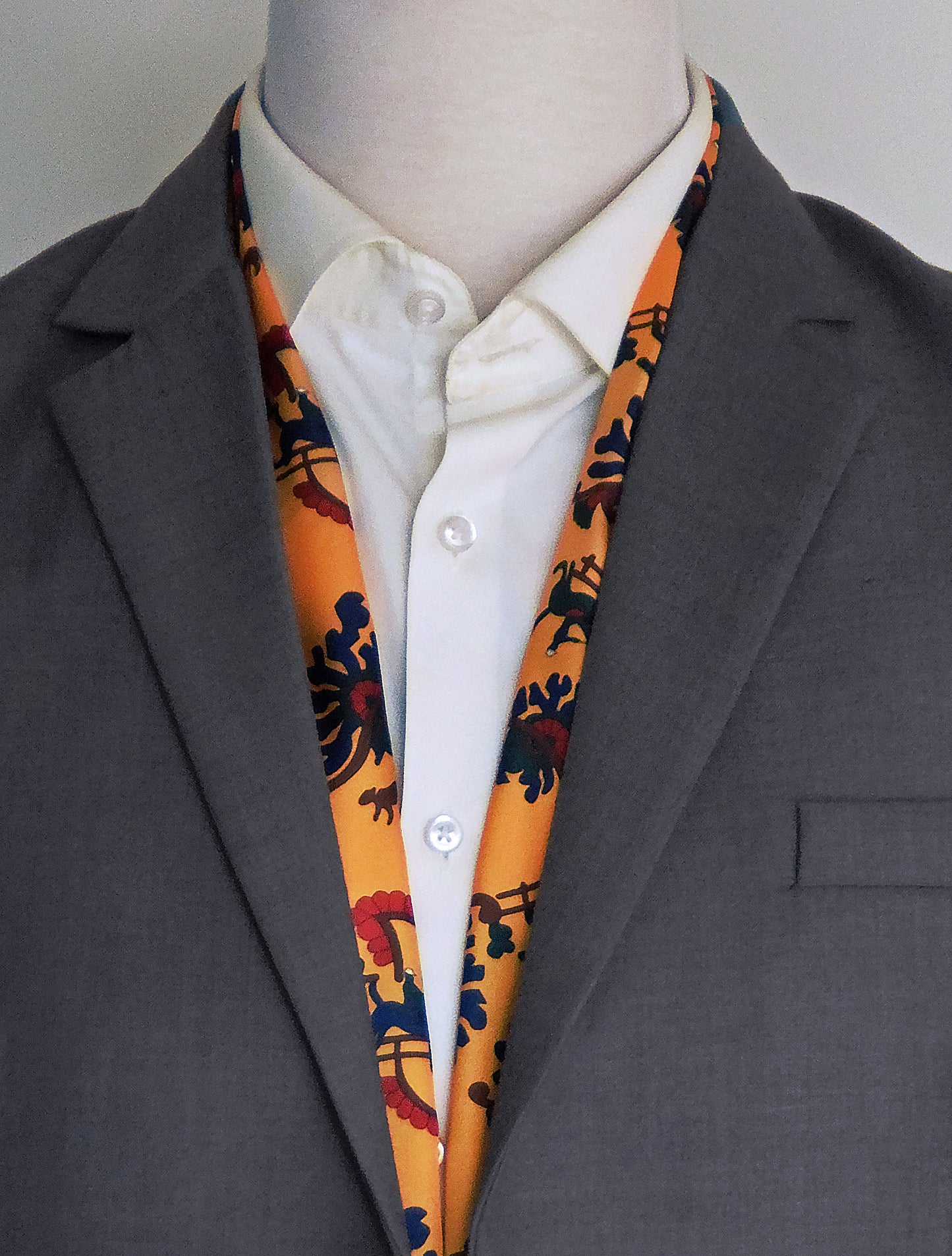 Mustard Paisley and Floral - Silk Men Scarf