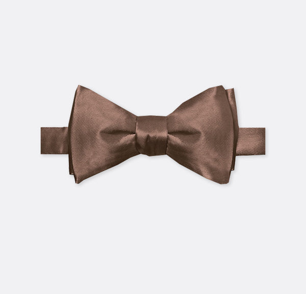 Solid Raw Umber Double Fold Bow Tie