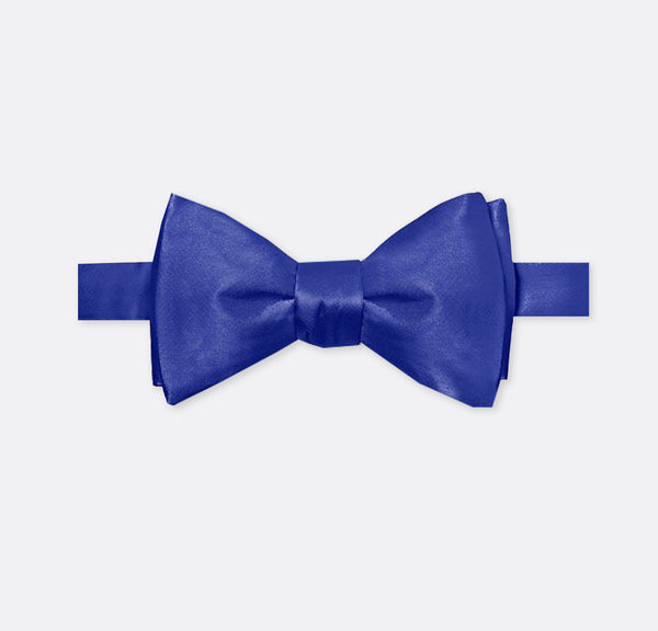 Solid Royal Blue Double Fold Bow Tie