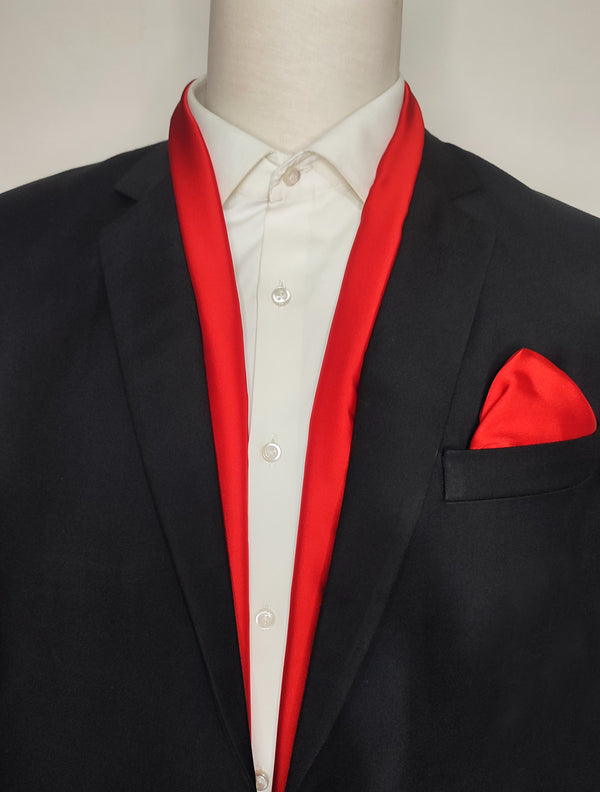 VALENTINE RED - SILK scarf and pocket square set