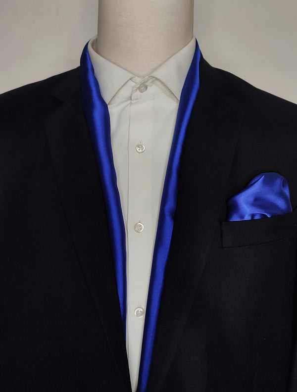 ROYAL BLUE - SILK scarf and pocket square set