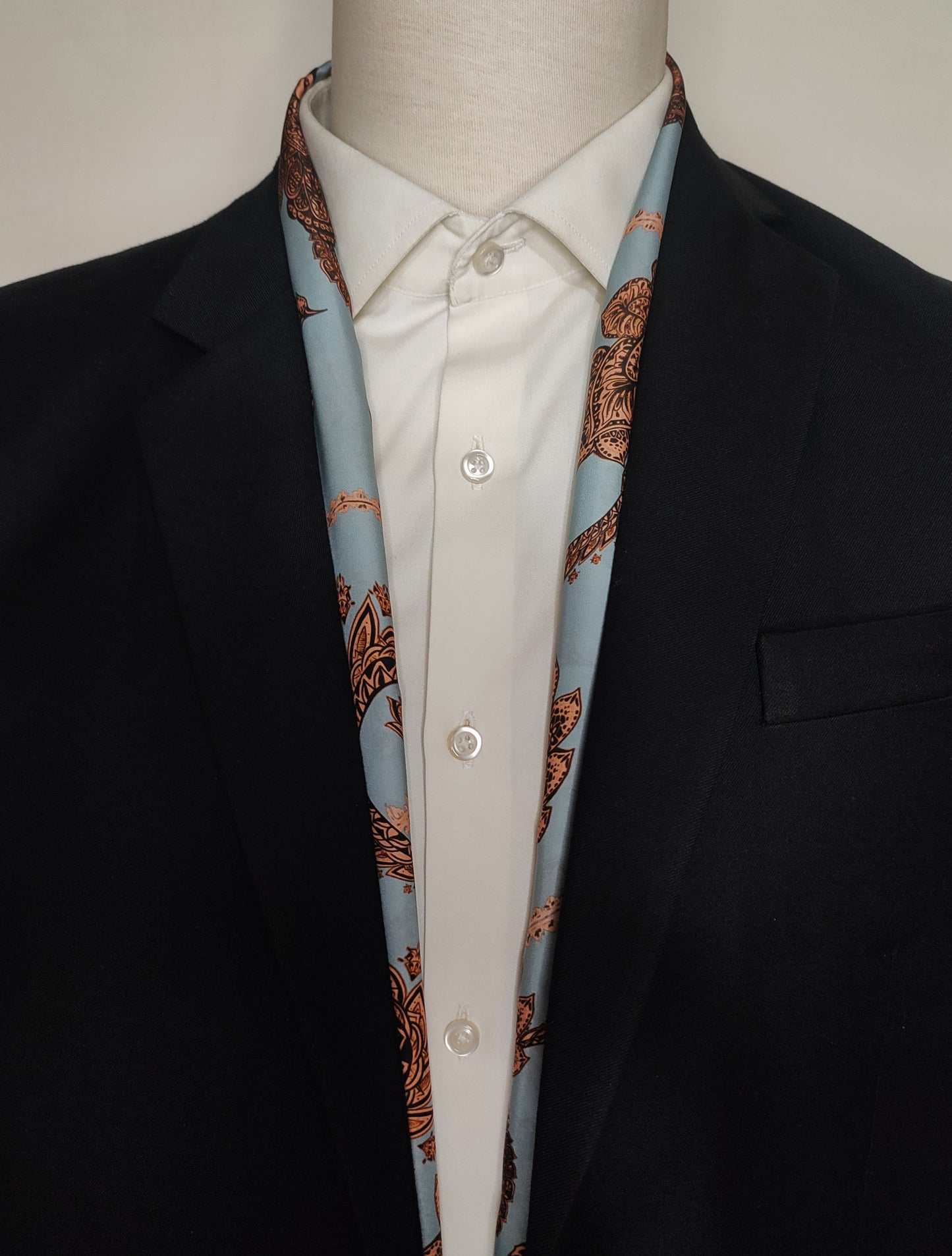 Grey Box Pleated - Silk Scarf