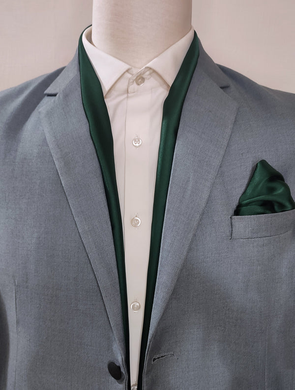 TURQOISE GREEN - SILK scarf and pocket square set