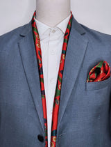 THE FIERY GARDEN - SILK SCARF AND POCKET SQUARE SET