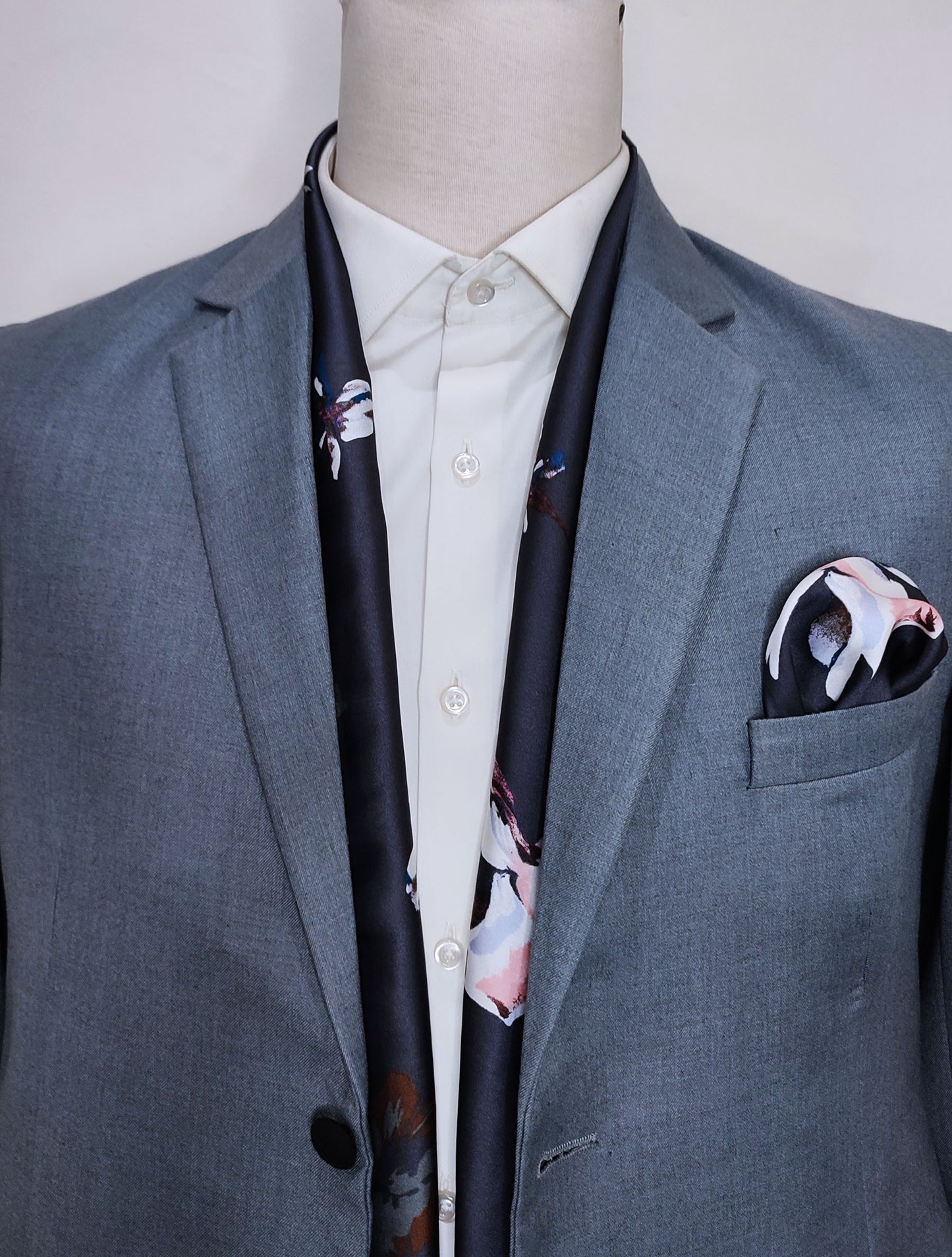 The Grey Garden - Silk Scarf and Pocket Square Set