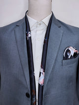 THE GREY GARDEN - SILK SCARF AND POCKET SQUARE SET