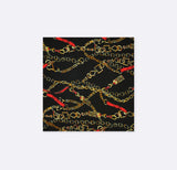 Chains and Straps (Black) - Silk Pocket Squares