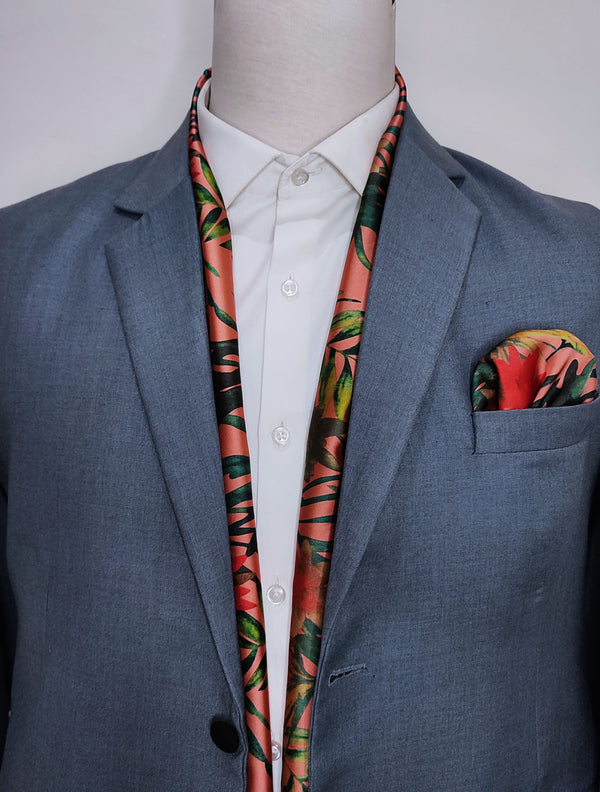 GLORY GARDEN - SILK SCARF AND POCKET SQUARE SET