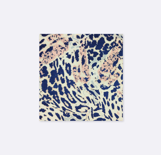 Snow Leopard Silk Pocket Square