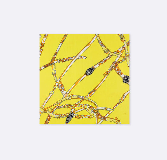 Chains and Straps (Yellow) - Silk Pocket Square by Monzoro