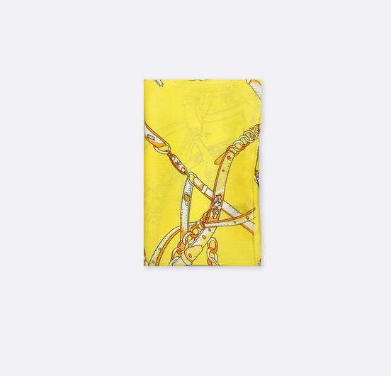 Chains and Straps (Yellow) - Silk Pocket Square by Monzoro – view 2