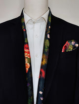 THE BLACK GARDEN- SILK SCARF AND POCKET SQUARE SET