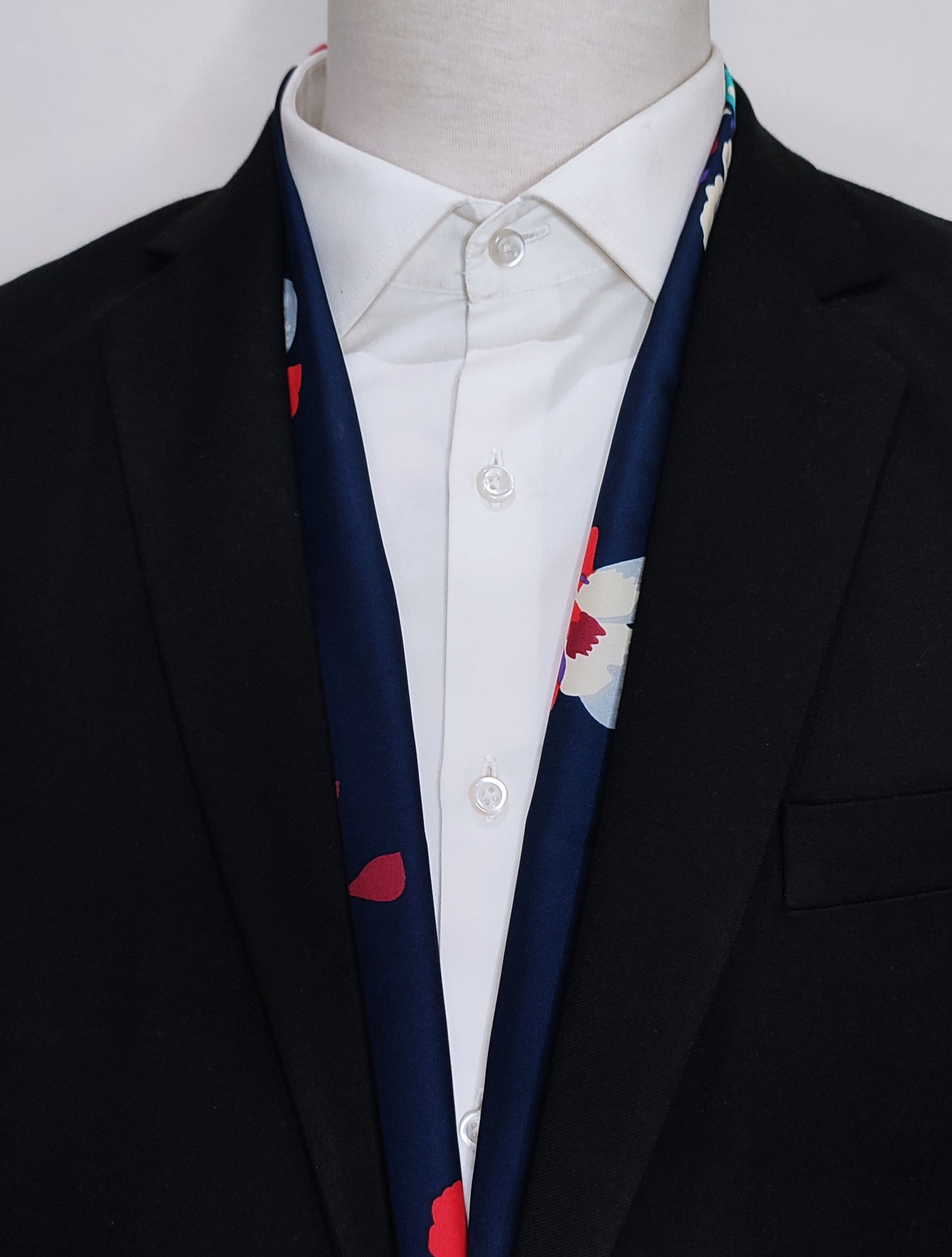 The Deep Blue Floral - Silk Men Scarf