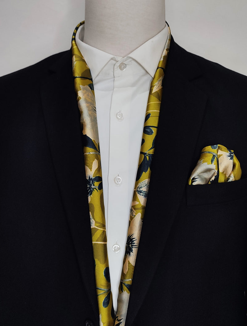 THE TINTED GARDEN - SILK SCARF AND POCKET SQUARE SET