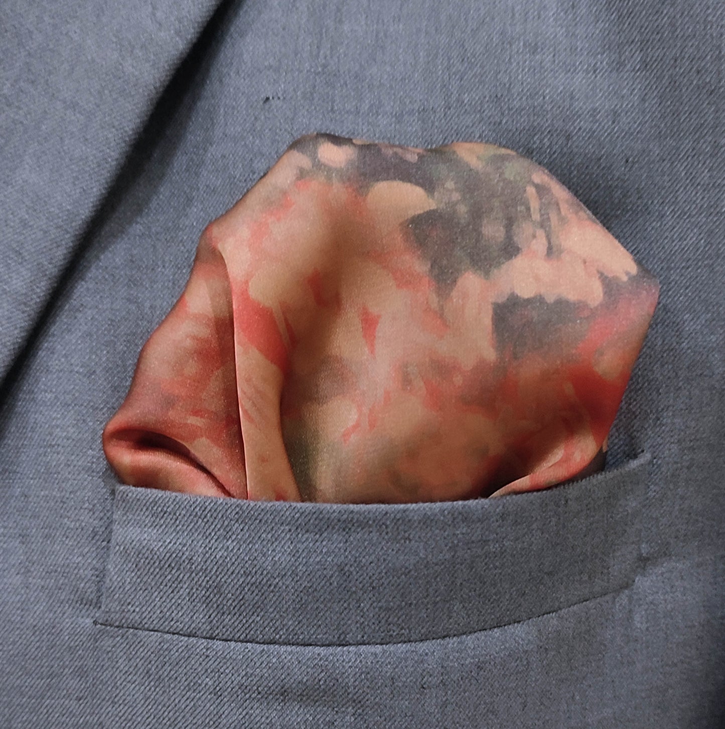Abstract Floral Silk Pocket Square