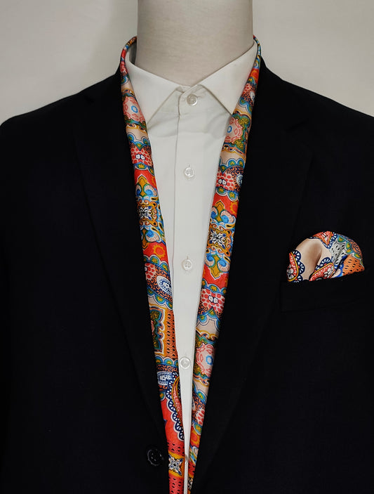 Paisley Art Show - Silk Scarf and Pocket Square Set