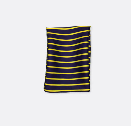Blue and Gold Stripes - Silk Pocket Square by Monzoro – view 2