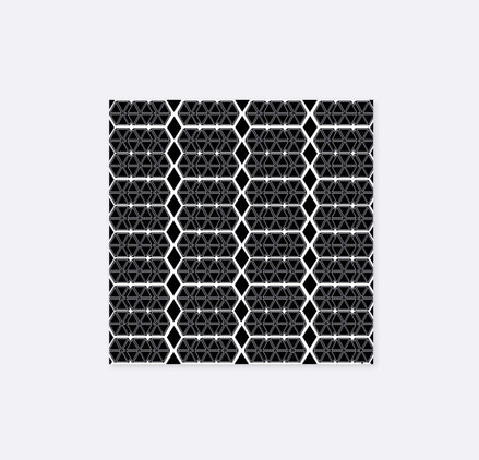 Black and White Hexagonal - Silk Pocket Square by Monzoro
