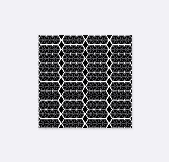 Black and White Hexagonal - Silk Pocket Square by Monzoro