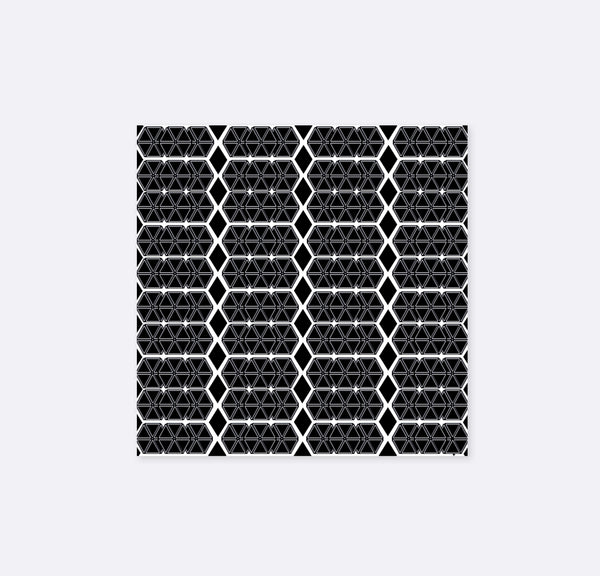 Black and White Hexagonal - Silk Pocket Squares
