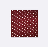 maroon with white polka drops - silk pocket squares