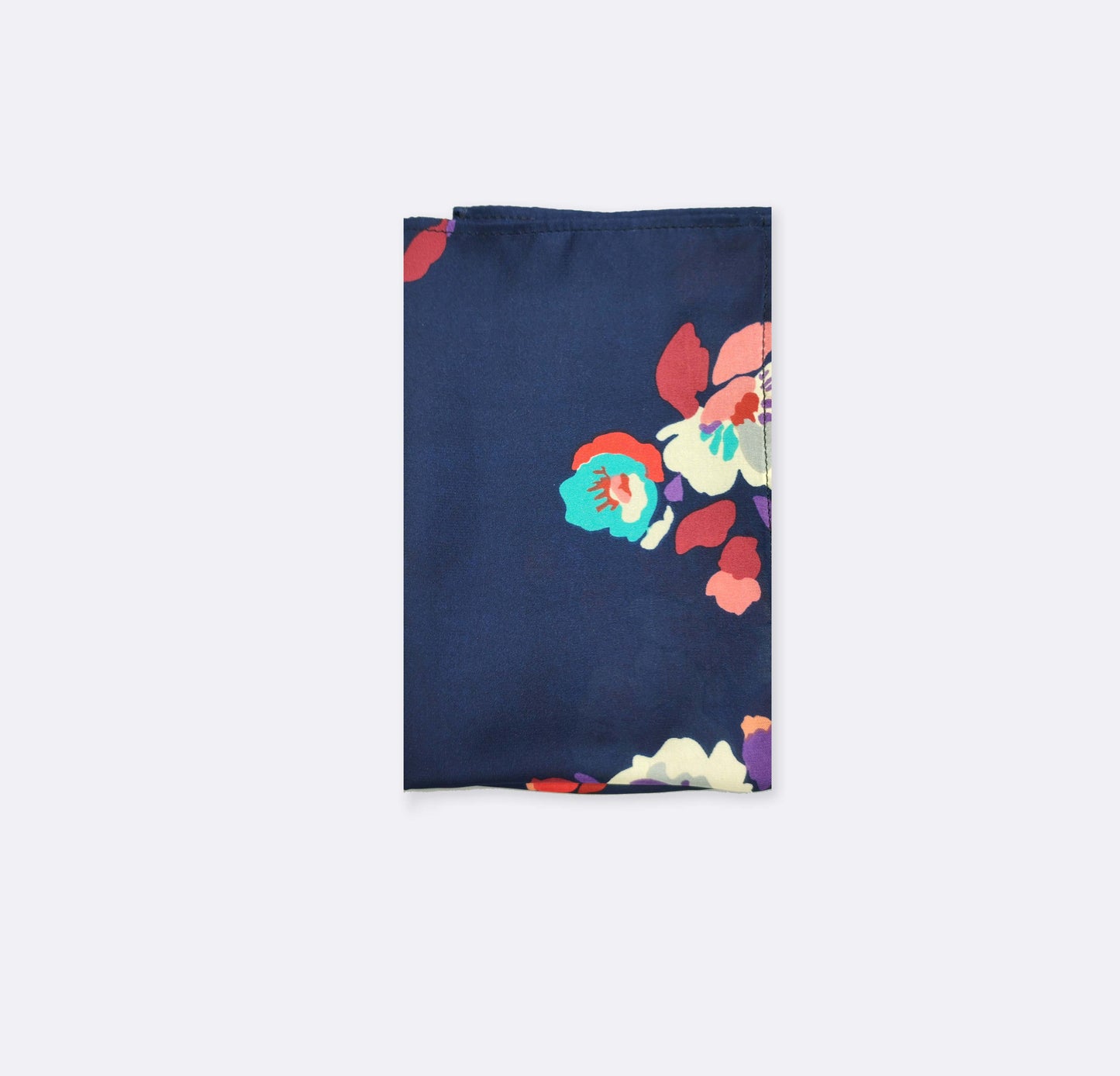 The Deep Blue Floral Silk Pocket Square