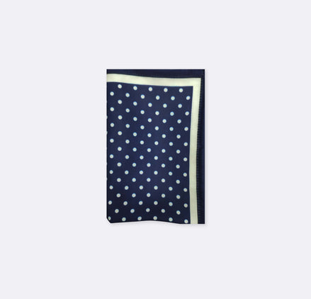 Starry Blue Night Polka Dots Silk Pocket Square by Monzoro – view 2
