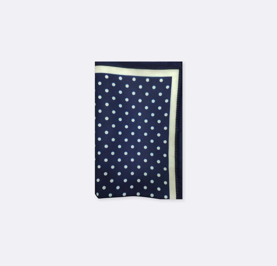 Starry Blue Night Polka Dots Silk Pocket Square by Monzoro – view 2