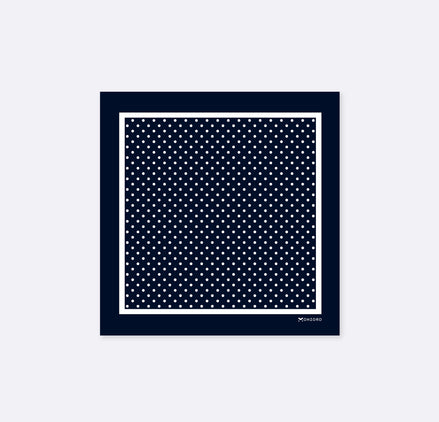Starry Blue Night Polka Dots Silk Pocket Square by Monzoro