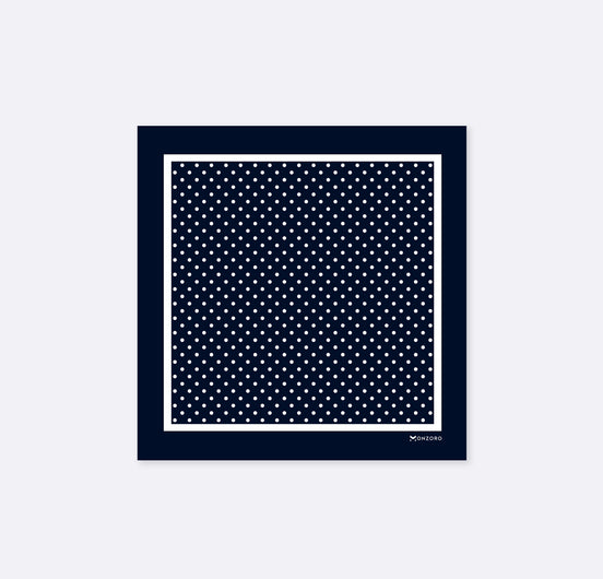 Starry Blue Night Polka Dots Silk Pocket Square by Monzoro