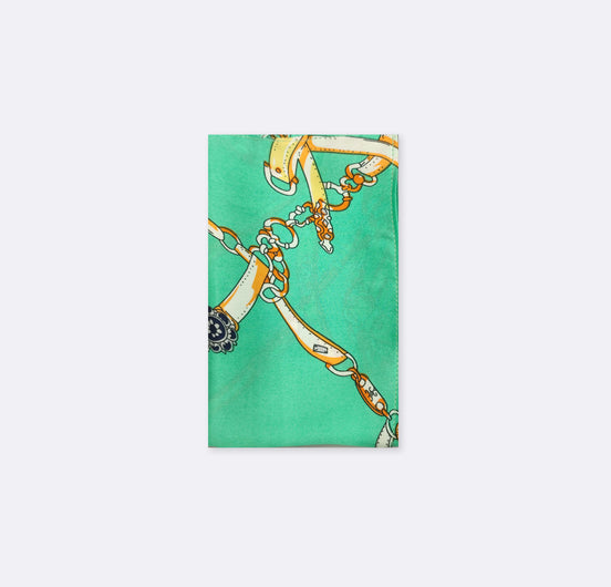 Chains and Straps (Sea Green) - Silk Pocket Square by Monzoro – view 2