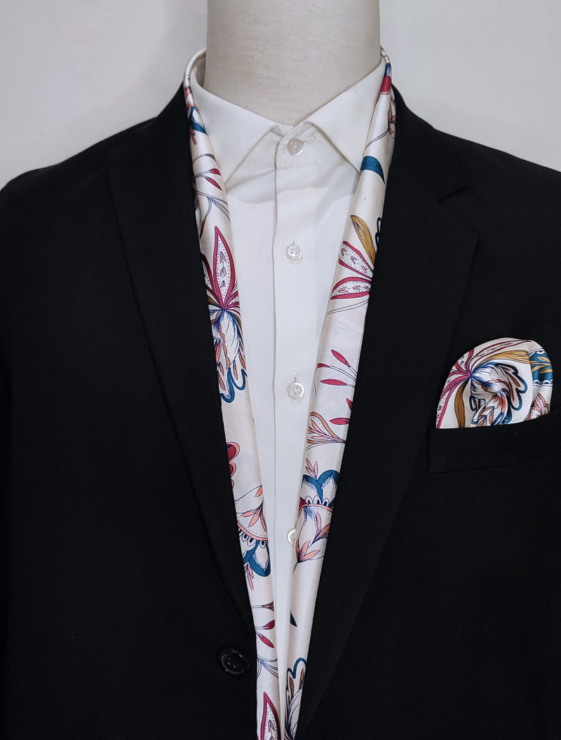 THE GLOW GARDEN - SILK SCARF AND POCKET SQUARE SET