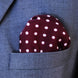 Dark Maroon with White Polka Dots - Silk Pocket Square - Pocket Squares | Monzoro
