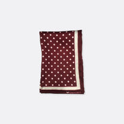 Dark Maroon with White Polka Dots - Silk Pocket Square - Pocket Squares | Monzoro