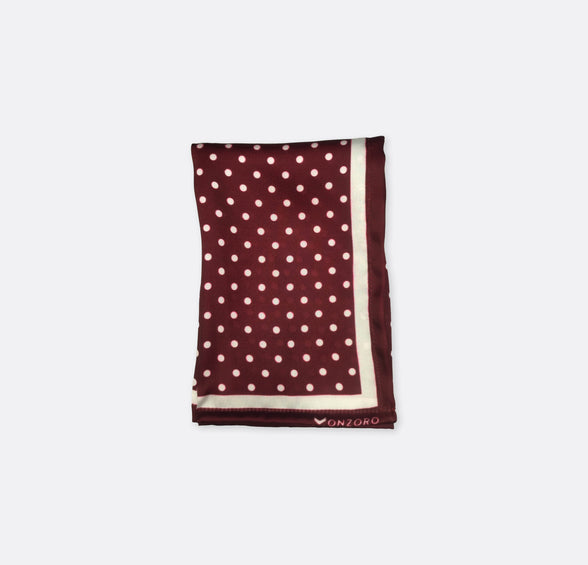 Dark Maroon with White Polka Dots - Silk Pocket Square - Pocket Squares | Monzoro