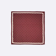 Dark Maroon with White Polka Dots - Silk Pocket Square - Pocket Squares | Monzoro