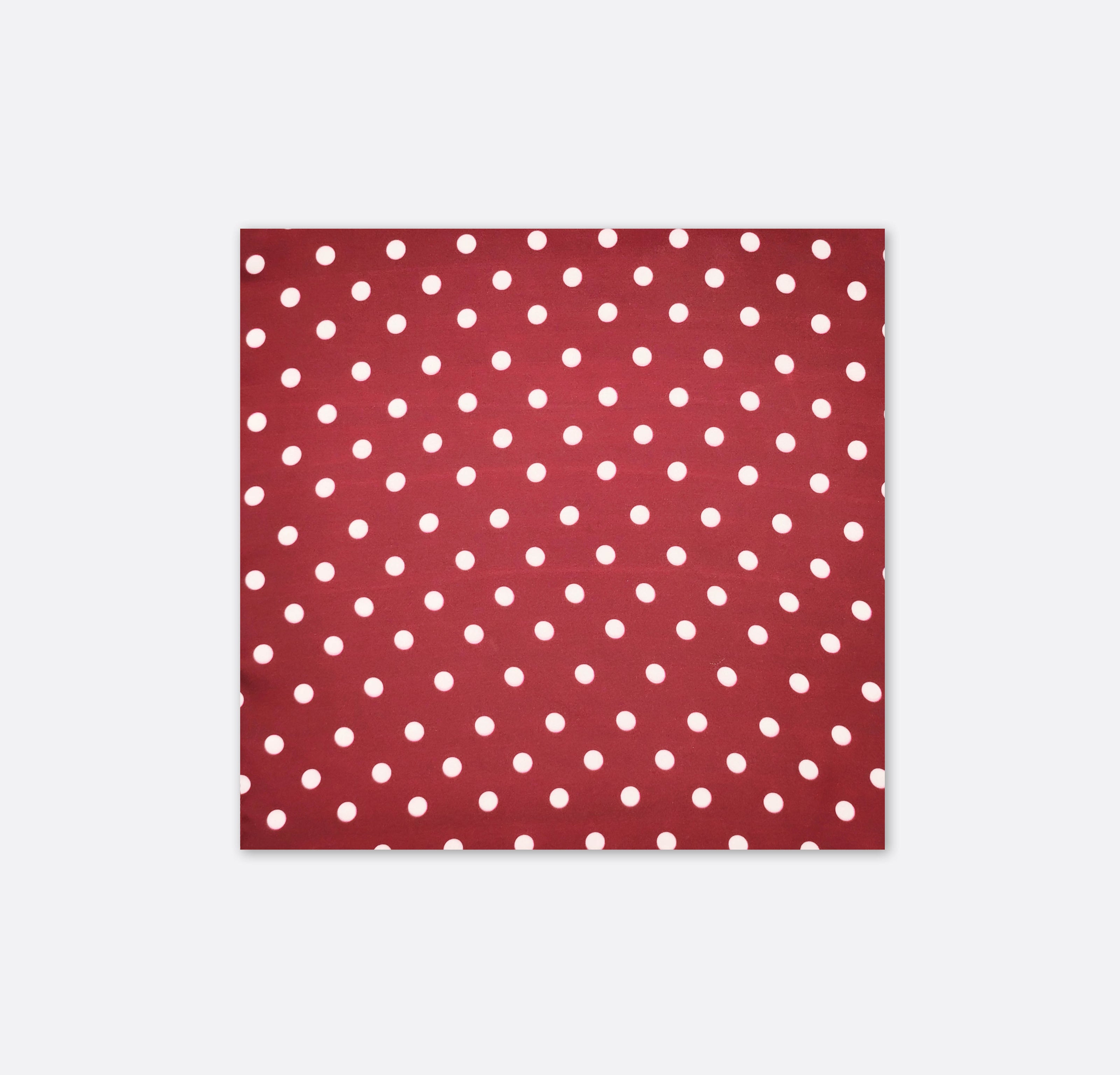 Maroon with White Polka Drops - Silk Pocket Square by Monzoro
