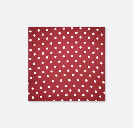 Maroon with White Polka Drops - Silk Pocket Square by Monzoro