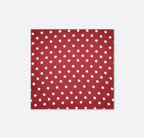 Maroon with White Polka Drops - Silk Pocket Square by Monzoro