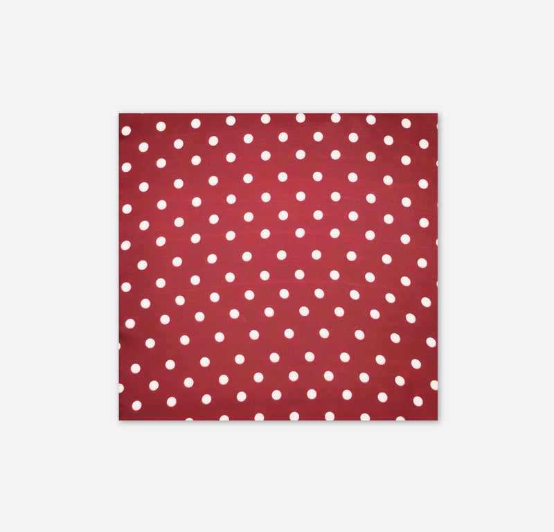 maroon with white polka drops - silk pocket squares