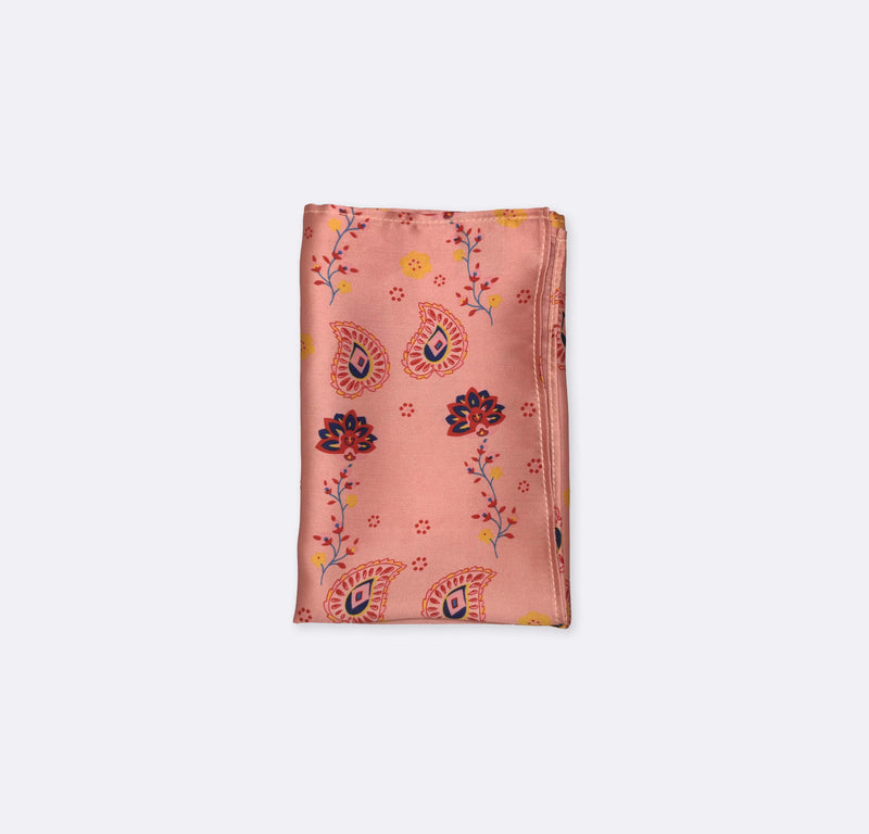 Pink Paisley Petals Silk Pocket Squares