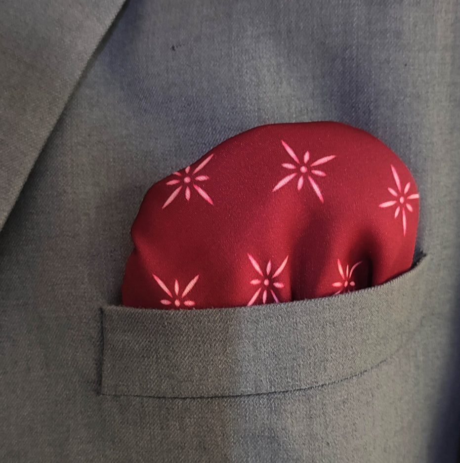 Twinkle Maroon Silk Pocket Square by Monzoro – view 3