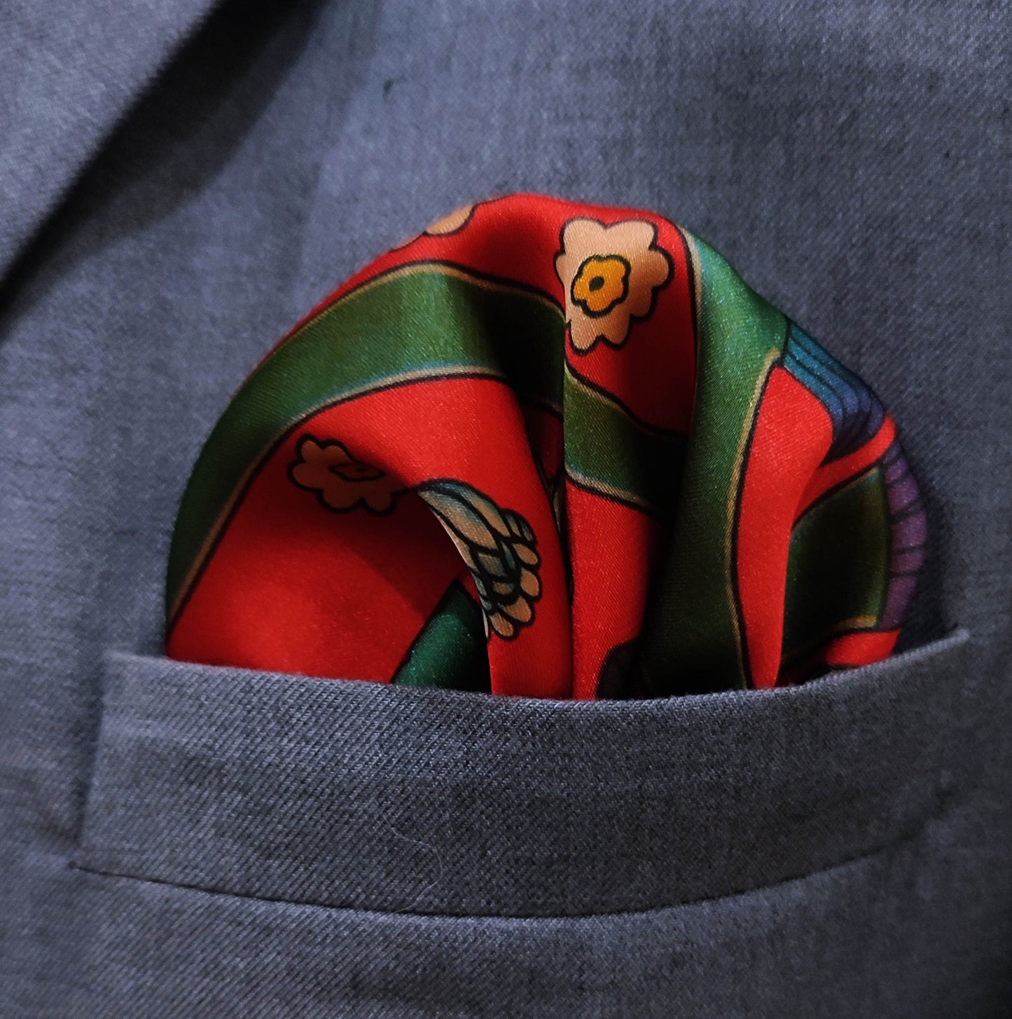The Fiery Garden Silk Pocket Square
