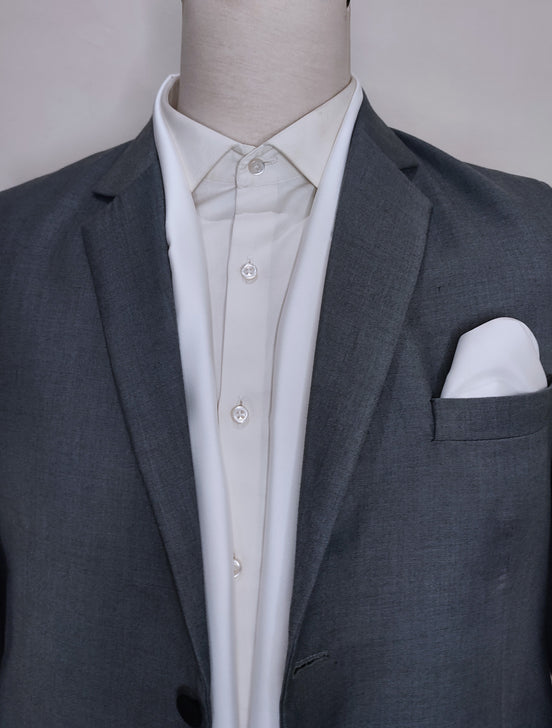 Pearl White Paradigm - Silk Scarf and Pocket Square Set by Monzoro – view 2