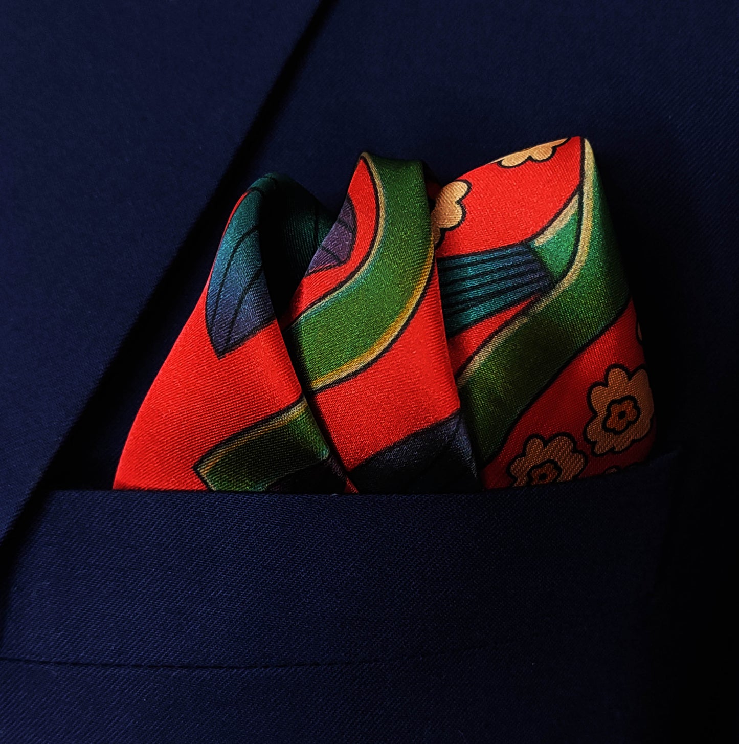 The Fiery Garden Silk Pocket Square
