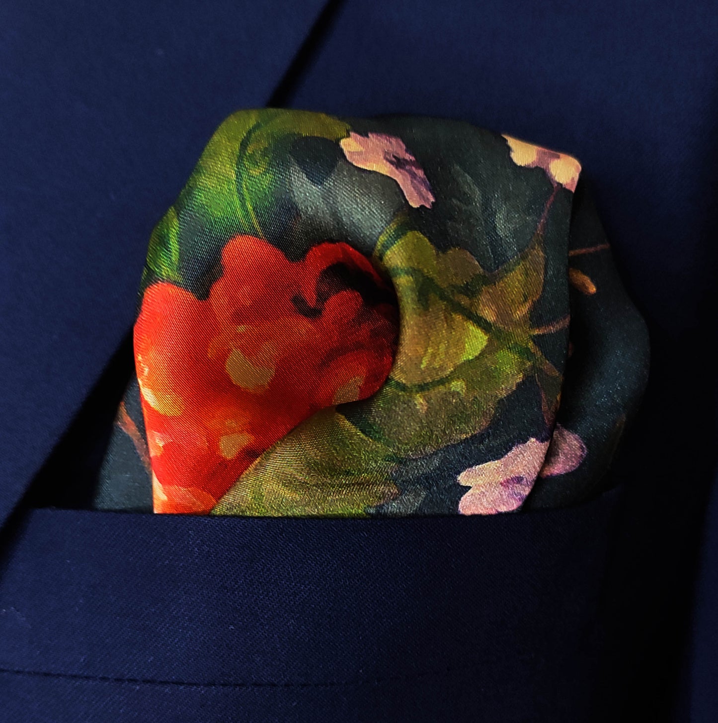 The Black Garden Silk Pocket Square