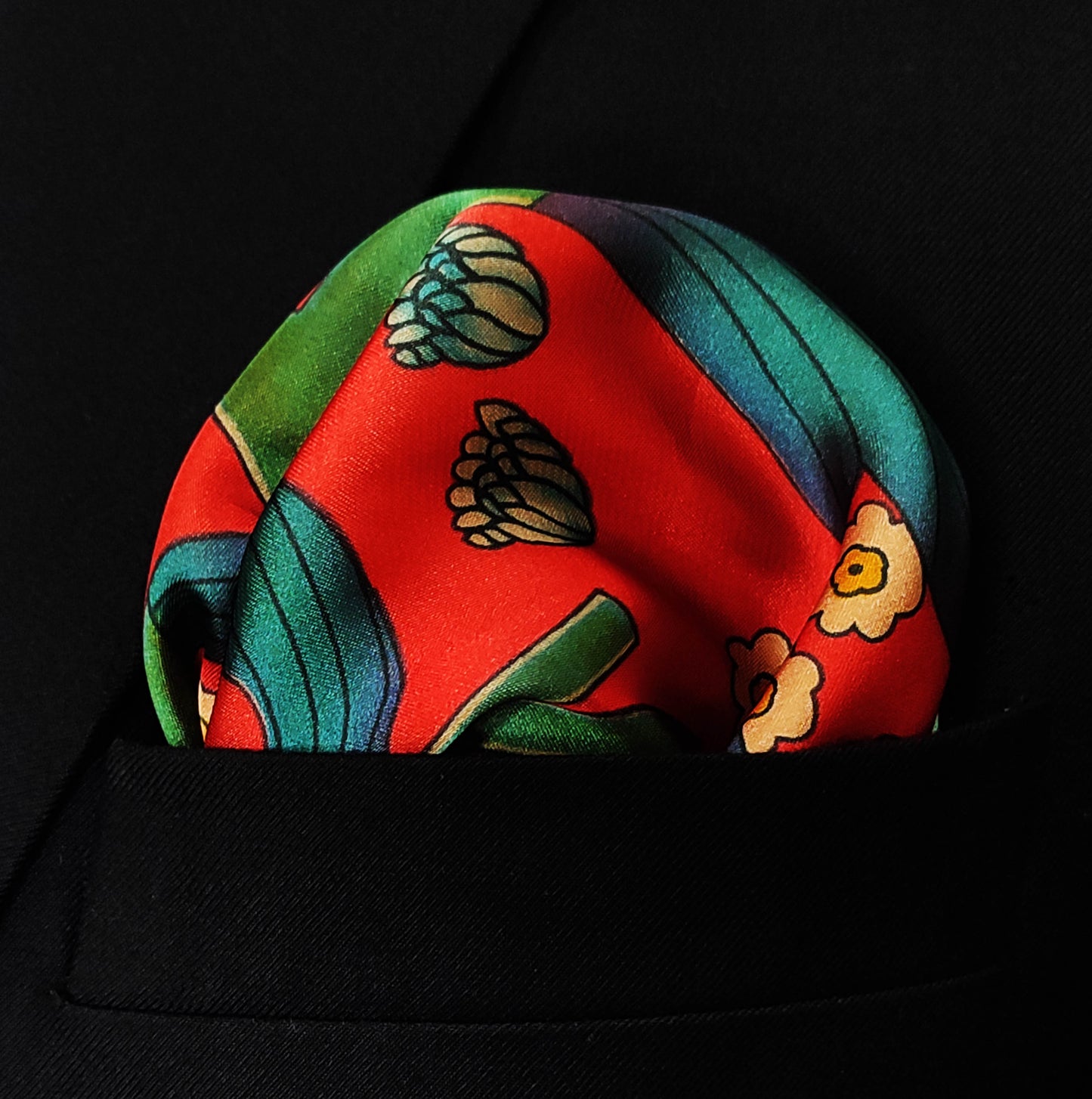 The Fiery Garden Silk Pocket Square