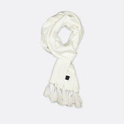 Pearl White Paradigm - Silk Men Scarf by Monzoro