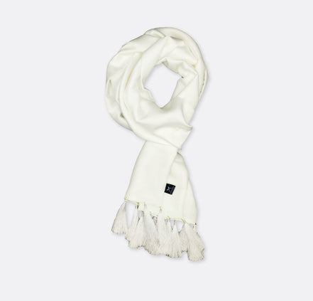 Pearl White Paradigm - Silk Men Scarf by Monzoro