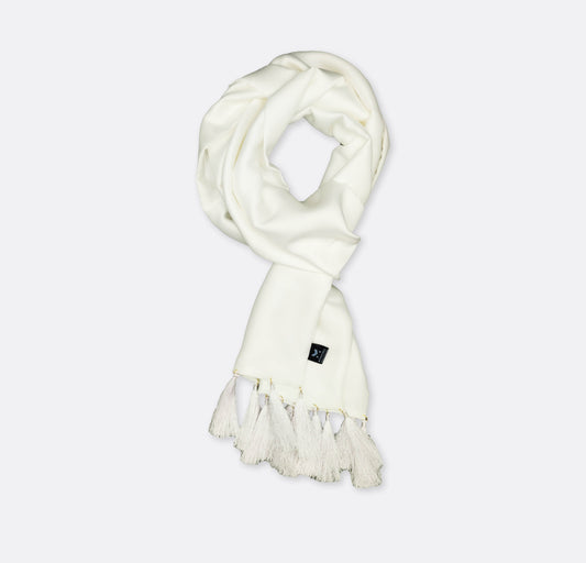 Pearl White Paradigm - Silk Men Scarf
